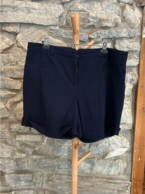Womens Navy Dress Shorts - Classic Tailored Fit